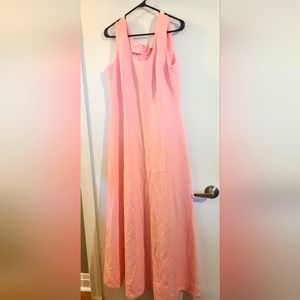 Home made floor length light pink gown.